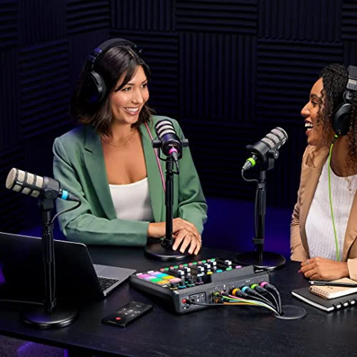 RØDE RODECaster Pro II, Studio- und Livemixer mit 5,5" HD-Touchdisplay, 9 Kanälen, Dual USB Audio Interface, Schwarz – Bild 8