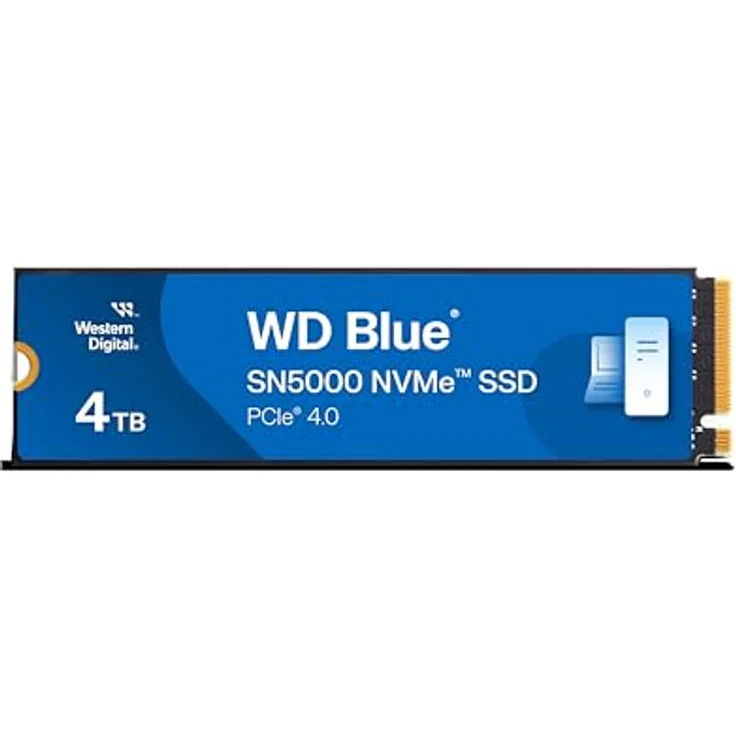 Western Digital WD Blue SN5000 NVMe SSD 4 TB interne SSD (Lesegeschwindigkeiten von bis zu 5.500 MB/s, 900 TBW, nCache 4.0, Acronis True Image)