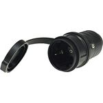 ChiliTec Schutzkontakt Kupplung IP44 230V / 16A schwere Gummi Ausführung, Gummi-Stecker für den Aussenbereich