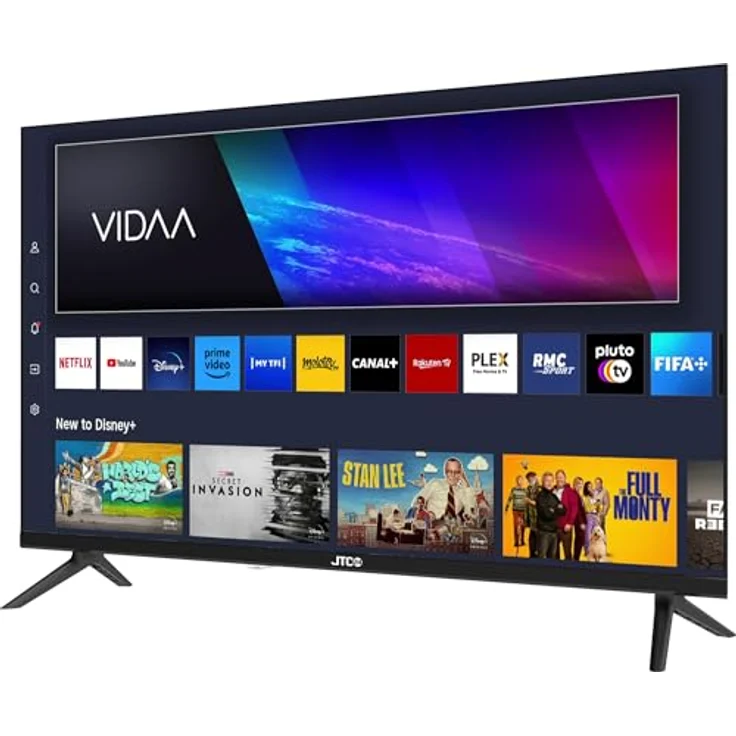 JTC-24 Rahmenloser 32" HD Smart TV/Fernseher, VIDAA, Triple Tuner – Bild 3