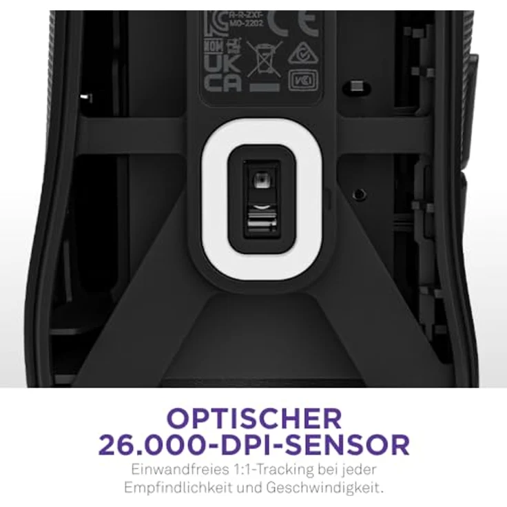 NZXT Lift 2 Ergo | Leichte ergonomische kabelgebundene Gaming-Maus | Leichte 61-g-Konstruktion | 8K-Abfragerate | Optische Switches | Optischer 26K-DPI-Sensor | Füße aus 100% PTFE | Schwarz – Bild 5