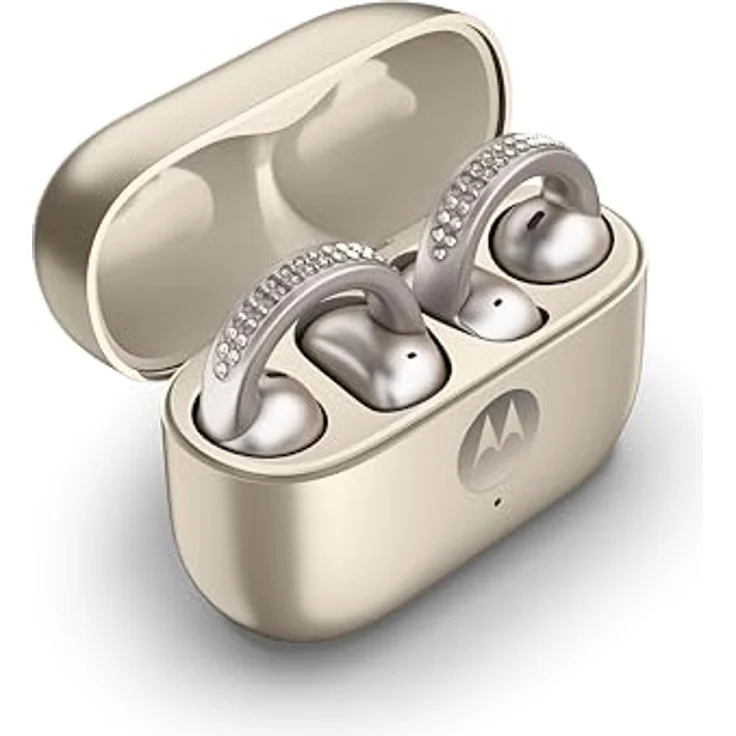Motorola Moto Buds Loop - Kabellose Kopfhörer mit ANC, 8 Stunden Akkulaufzeit, in Bronze mit Swarovski-Kristallen – Bild 11