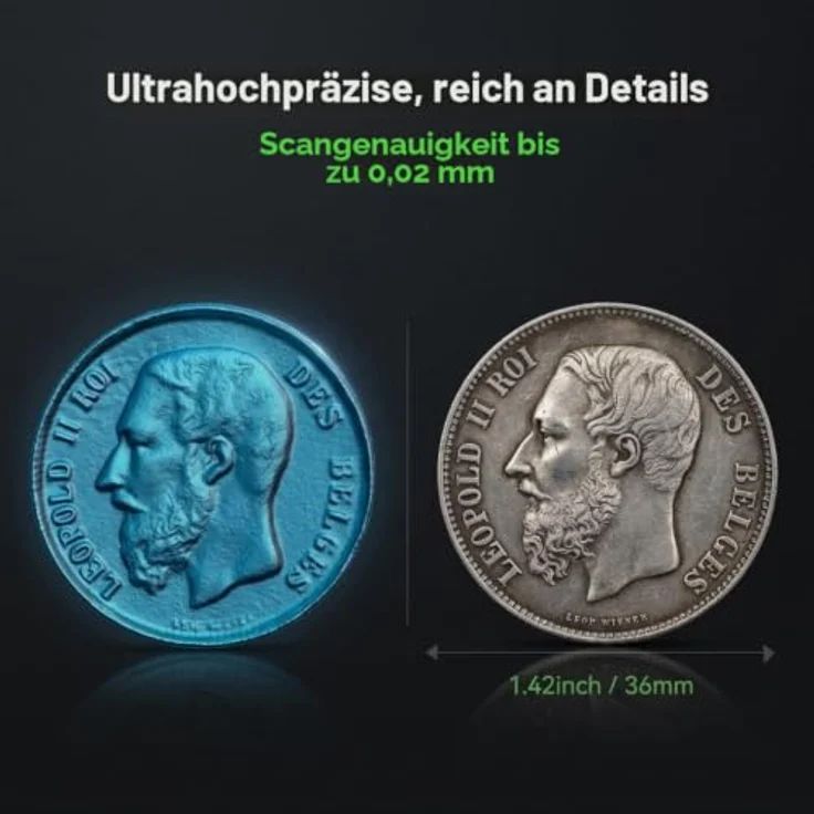 CREALITY CR-Scan Otter, 3D Scanner mit präziser vier Stereo-Linsen-Technologie, geeignet für Objekte von 10x10x10 mm bis 2000x2000x2000 mm – Bild 7