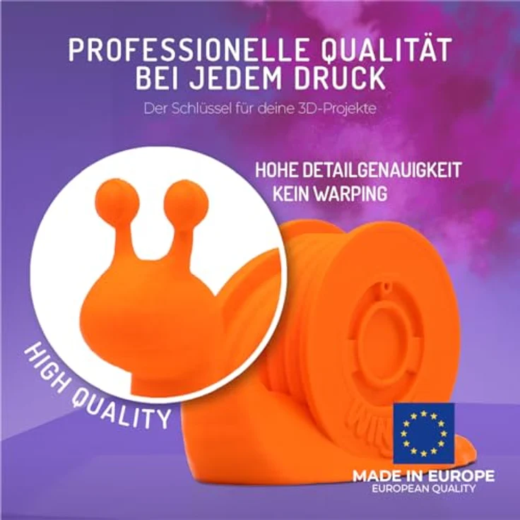 WINKLE PLA HD Filament 2.85mm Nemo Orange, 1kg Spule, FDM-kompatibel, Maßgenauigkeit +/- 0.05mm – Bild 2