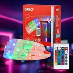 BRILONER LED Strip 30m, RGB bunte Lichtfarben mit Fernbedienung, selbstklebend, für Zimmer Deko und Gaming, weiß