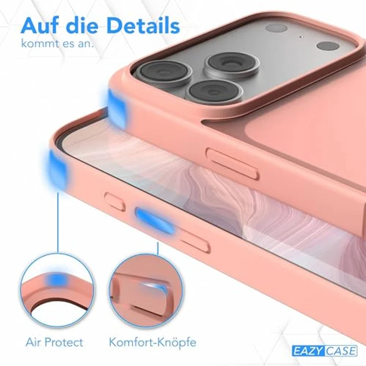 EAZY CASE Outdoor Hülle für iPhone 17 Pro Max, matte Schutzhülle mit Ultra Aufprallschutz, stoßfest und kratzfest, Kameraschutz, rosa – Bild 4