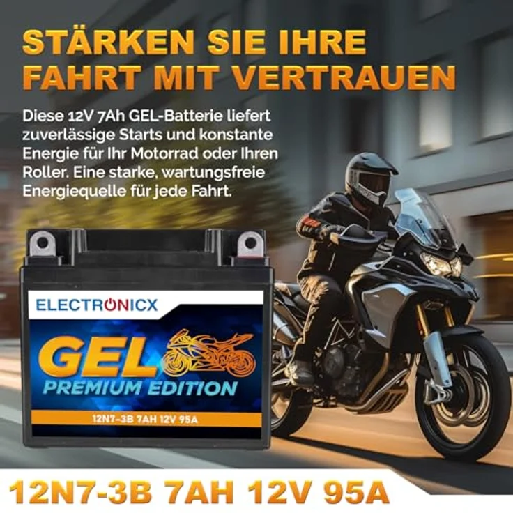 Electronicx Extreme Edition GEL Batterie 7Ah 12V für Motorrad, Roller, Quad und ATV – wartungsfrei, auslaufsicher und rüttelfest – Bild 2