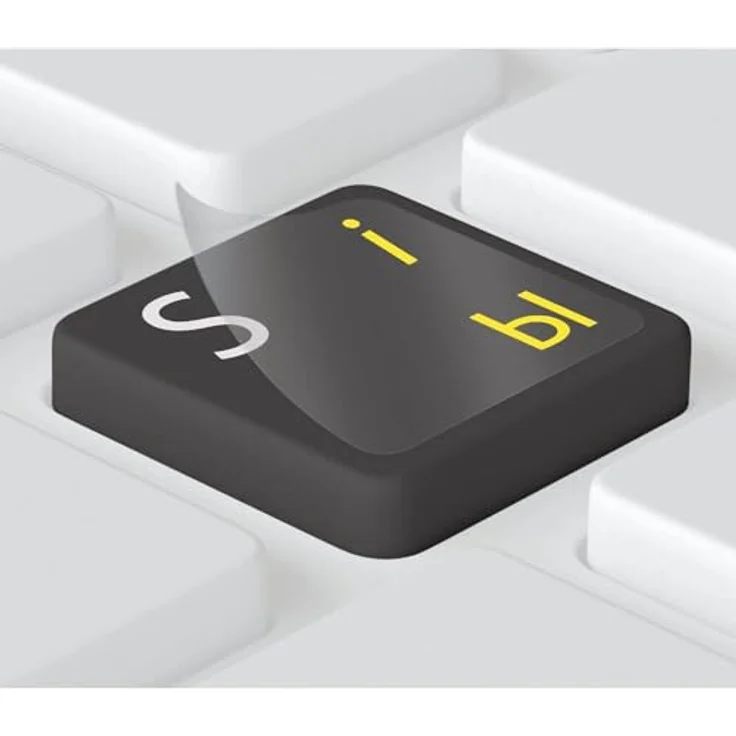 Russische Tastaturaufkleber transparent für Mac (Apple) in Gelb – Bild 4