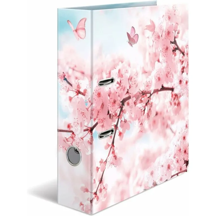 HERMA Präsentationsordner Ordner Cherry Blossom Motivordner 7,0 cm DIN A4, HERMA, Bürotechnik, Frühlingsblumen, Kirschblüten, lila Gefühl, blaue Blumen, Wildblumen, 7 cm große Ordner