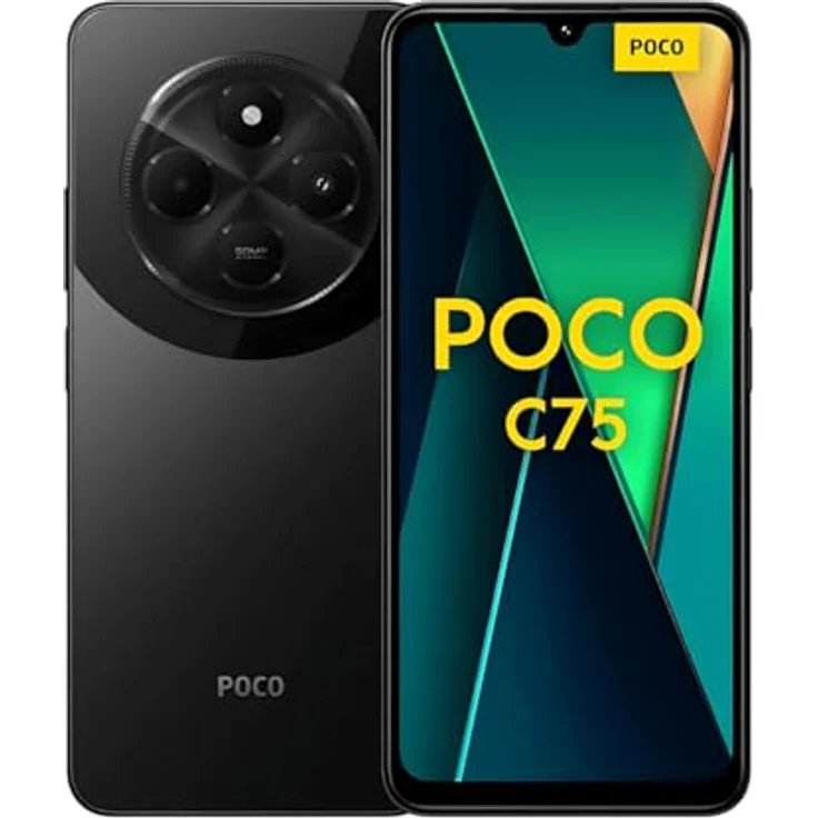 Xiaomi Poco C75 Smartphone, 6 + 128 GB, Display 17,8 cm (6,88 Zoll), 120 Hz HD+, Medialek Helio G81, Dreifachkamera, 50 MP + 2 MP, 5000 mAh, Schwarz – Bild 1