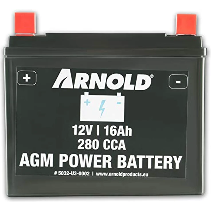 Arnold AZ 100, 12V 16Ah AGM-Batterie für Rasentraktor, wartungsfrei und hohe Startleistung – Bild 2