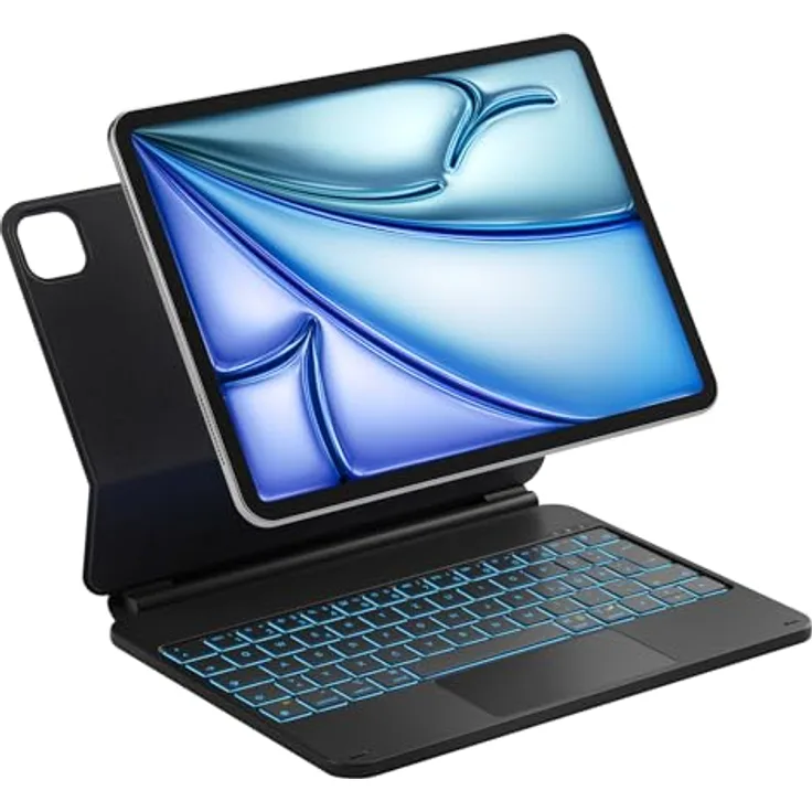 Inateck Magnetische Tastatur hülle für iPad Air 11 Zoll 2024 (M2), iPad Air 5/4 Gen 2022,Magic Keyboard für iPad Pro 11 Zoll 4/3/2/1, 7-Farbige Hintergrundbeleuchtung,KB09119