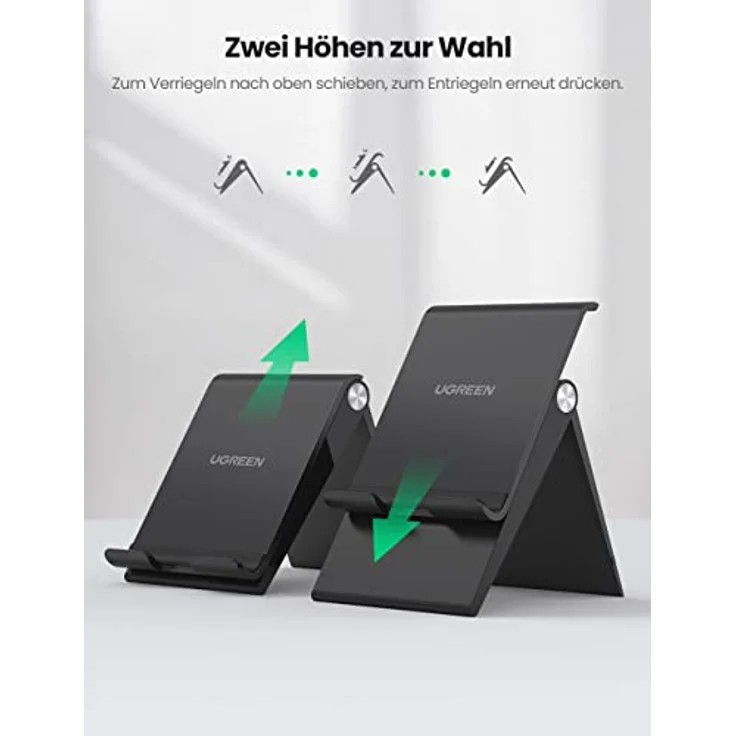 Ugreen LP247 Handy-Halterung Smartphone Halter 4.7-7.9-'-' Zoll Tisch Ständer Handystand Universal für Smartphones Schwarz – Bild 3
