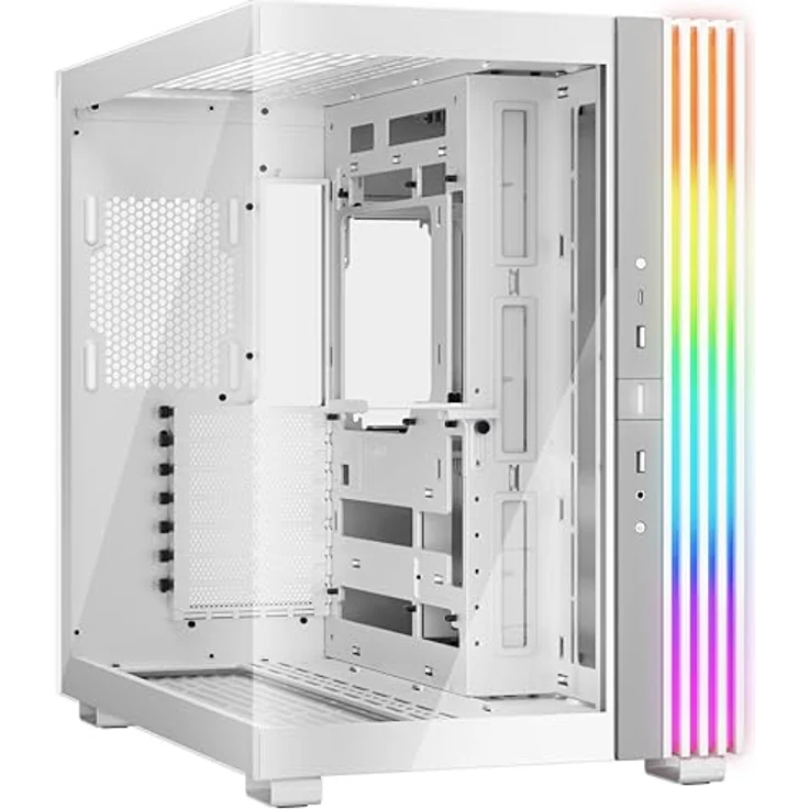 be quiet! Light Base 600 DX White PC-Gehäuse, Panorama-Blick, Show Case, Dual Chamber Design, ARGB LED-Streifen, invertierbar, horizontal nutzbar, Backside Connector Design – Bild 1
