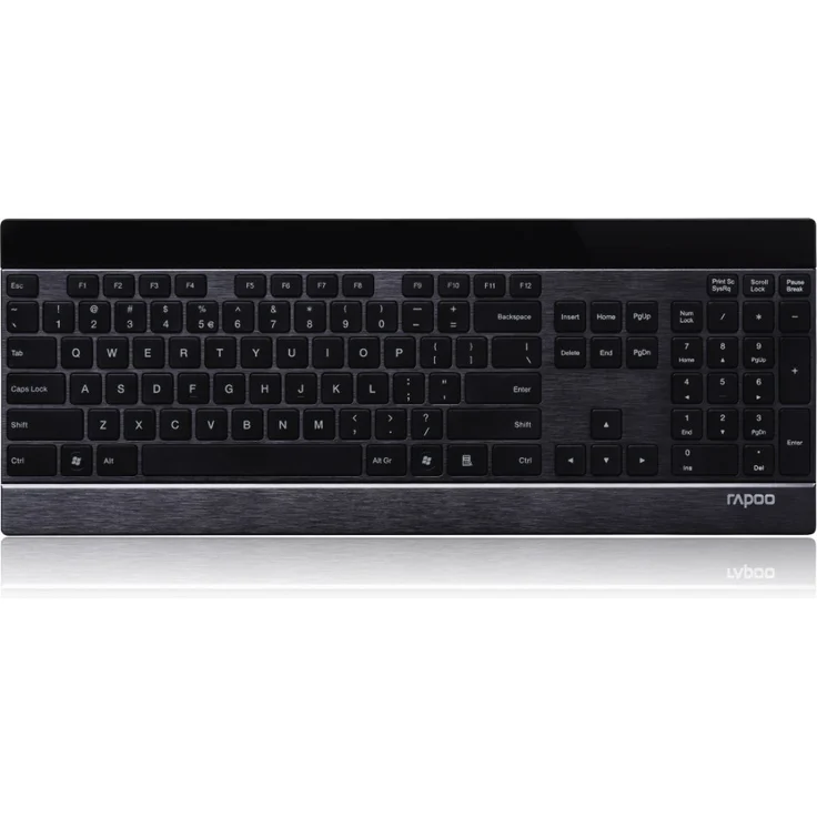 Rapoo E9270P kabellose Tastatur, Wireless (5 GHz) via USB, flaches Aluminium Design, Full-size, Multimedia-Touch Tasten, DE-Layout QWERTZ, schwarz – Bild 3