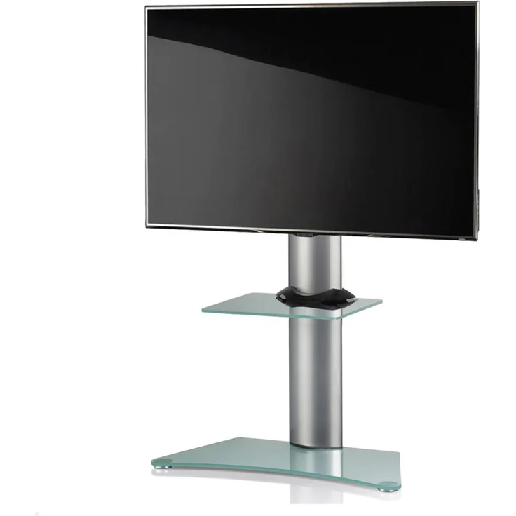 VCM TV Standfuß LED Ständer Fernseh Standfuss Alu Glas Universal Universell VESA inkl. Rollen ''Zental Zwischenboden'' – Bild 2