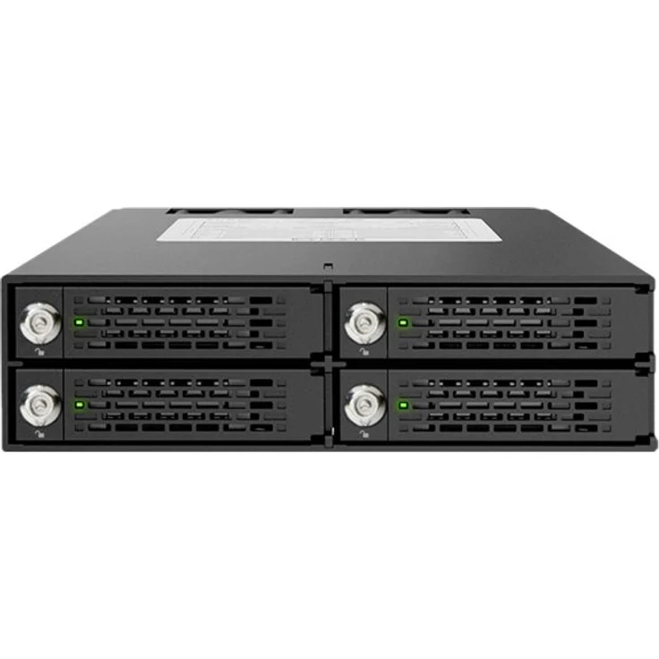 ICY DOCK Wechselrahmen für 4X 2,5 Zoll (6,4cm) SATA-SAS SSD-HDD in 1x 5,25 Zoll (13,3cm) - Vollmetall mit Schlössern ToughArmor MB994SK-1B – Bild 2