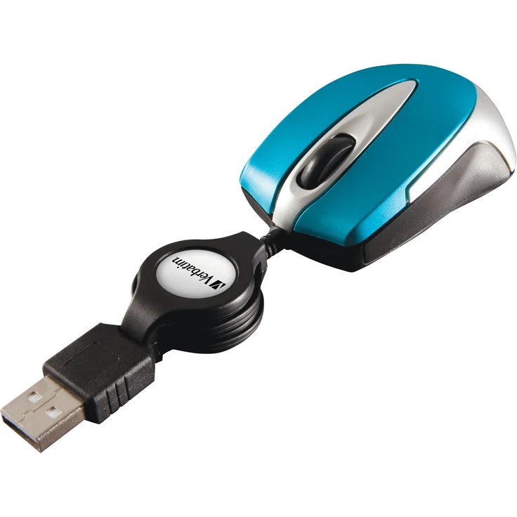 Verbatim Go Mini USB optische Travel Maus mit Kabeleinzug - caribbean blau – Bild 2