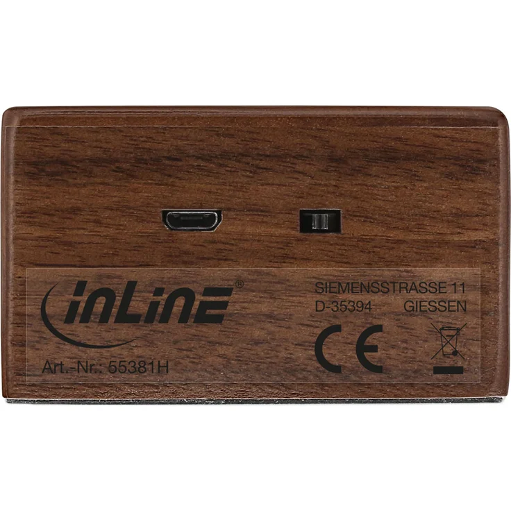 InLine 55381H woodbrick, Induktionslautsprecher im Echtholzgehäuse, Walnuss – Bild 3