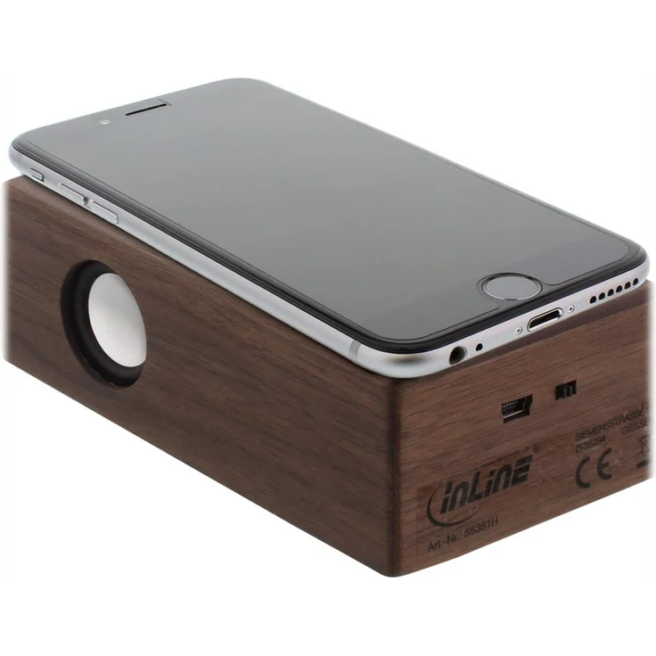 InLine 55381H woodbrick, Induktionslautsprecher im Echtholzgehäuse, Walnuss – Bild 4