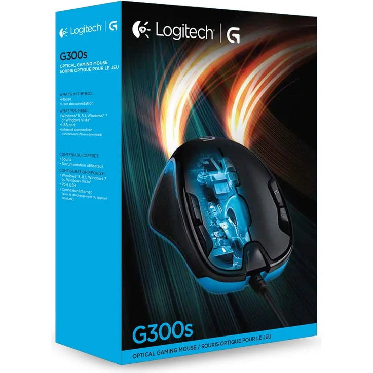 Logitech G300s Gaming Maus, 2500 DPI Sensor, USB-Anschluss, RGB-Beleuchtung, 9 Programmierbare Tasten, Taste zur DPI-Umschaltung, Benutzerdefinierte Spielprofile, Leichtgewicht, PC-Mac – Bild 7
