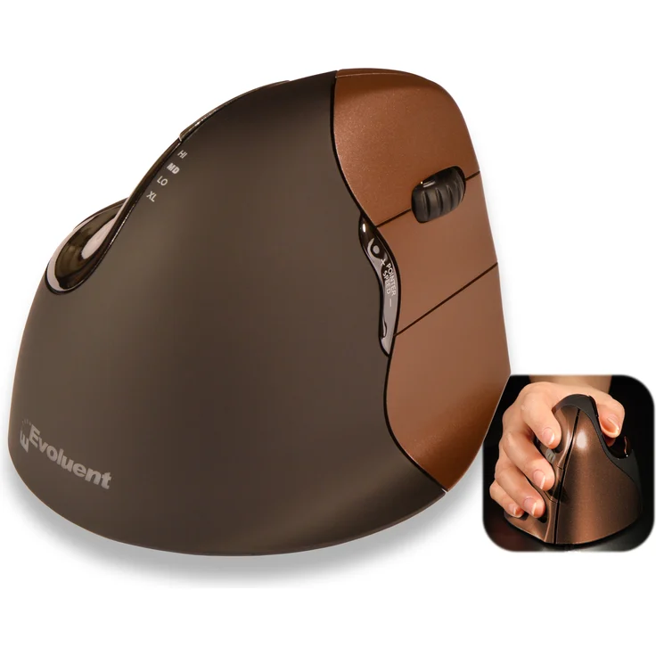 Bakker BNEEVR4SW Evoluent4 Small Wireless Vertikale Maus braun – Bild 2