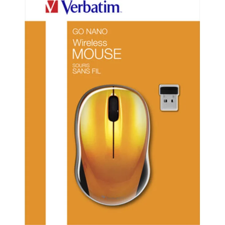 Verbatim GO NANO kabellose Maus - Optische Funkmaus für PC und Mac mit 2.4 GHz, 1600 dpi Auflösung, Nano-Receiver, orange – Bild 2