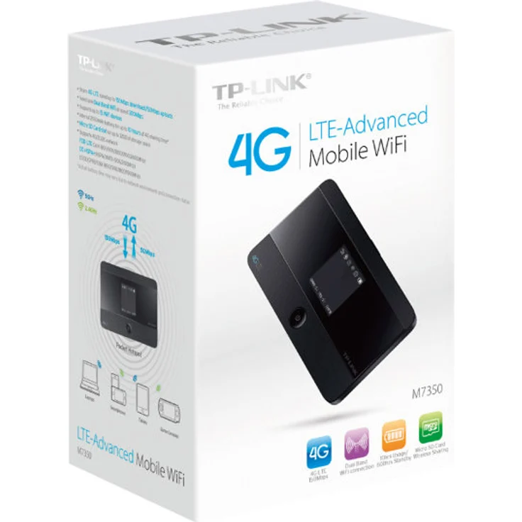 TP-Link M7350 mobiler WLAN Router (4G-LTE bis zu 150Mbit-s Download- 50Mbit-s Upload, Hotspot, Cat4, 2000mAh Akku, LCD Display, kompatibel mit allen europäischen SIM Karten) schwarz – Bild 11