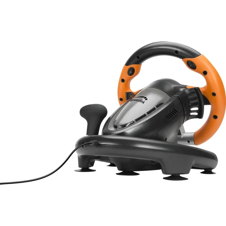 Speedlink DRIFT O.Z. Racing Wheel, USB Gaming Lenkrad für PC - Computer mit Pedalen für Gas und Bremse - schwarz-orange – Bild 5