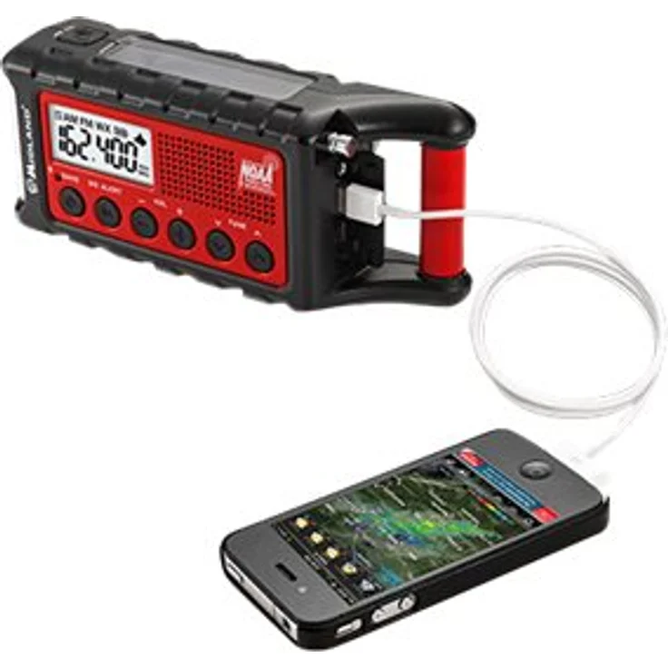 Midland ER300 Handkurbel Surival Outdoor-Radio , UKW , inkl. PowerBank Funktion , Solar , Handkurbel und SOS Lampe – Bild 5