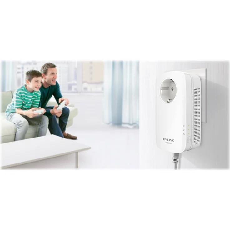TP-Link TL-PA8010P KIT 1300Mbit-s 2x Gigabit Ports Passthrough Steckdose Powerline Adapter Set( 2 2-MIMO, Plug & Play, energiesparend, kompatibel zu allen gängigen Powerline Adaptern) weiß – Bild 5