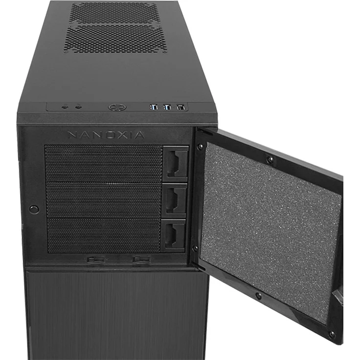 Nanoxia Deep Silence 3, Schallgedämmter ATX Midi Tower, 3x 120 mm Deep Silence Lüfter, 2x USB 3.0, 1x USB 2.0, anthrazit – Bild 8