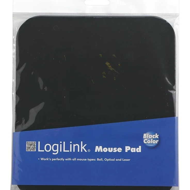 LogiLink ID0096 - Mauspad 220 x 250 x 3 mm für alle Maustypen (Kugel, Optisch, Laser) mit stark haftender Unterseite für optimalen Halt, Farbe: Schwarz – Bild 2