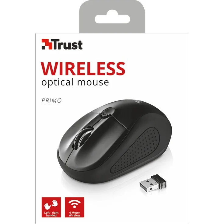 Trust Primo optische Funkmaus - 1600 dpi, 4 Tasten, für Rechts- und Linkshänder geeignet – Bild 4