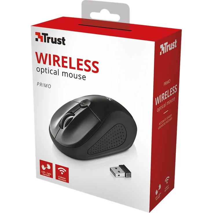 Trust Primo optische Funkmaus - 1600 dpi, 4 Tasten, für Rechts- und Linkshänder geeignet – Bild 5