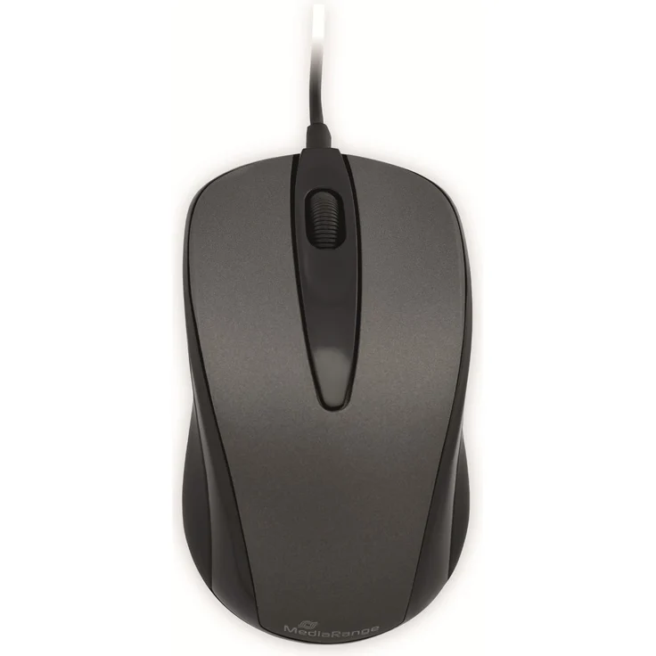 MediaRange Optische 3-Tasten Maus, mit Kabel, schwarz-grau – Bild 3