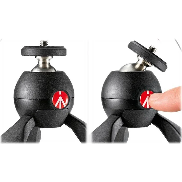 Manfrotto PIXI Tischstativ (Mini Stataiv, für Compact System Kamera un Spiegellos bis 1Kg, Handgriff für Videos, MTPIXI-B) – Bild 3