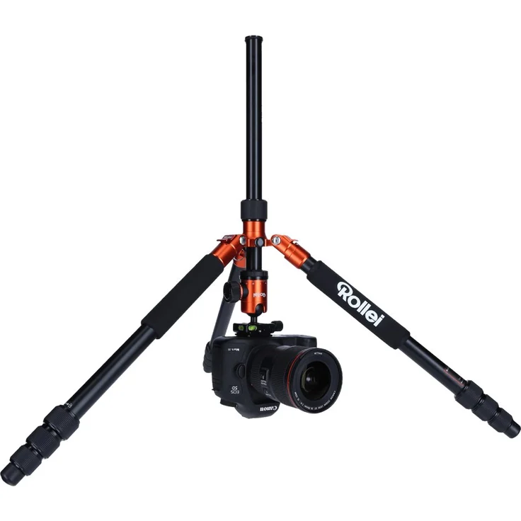 Rollei C5I I Orange I leichtes Foto-Stativ aus Aluminium I Reise-Stativ mit Kugelkopf und Stativtasche I Verwendbar als Macrostativ, Einbeinstativ-Monopod und Ministativ I Arca Swiss Platte – Bild 3