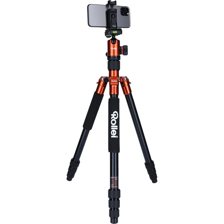 Rollei C5I I Orange I leichtes Foto-Stativ aus Aluminium I Reise-Stativ mit Kugelkopf und Stativtasche I Verwendbar als Macrostativ, Einbeinstativ-Monopod und Ministativ I Arca Swiss Platte – Bild 7