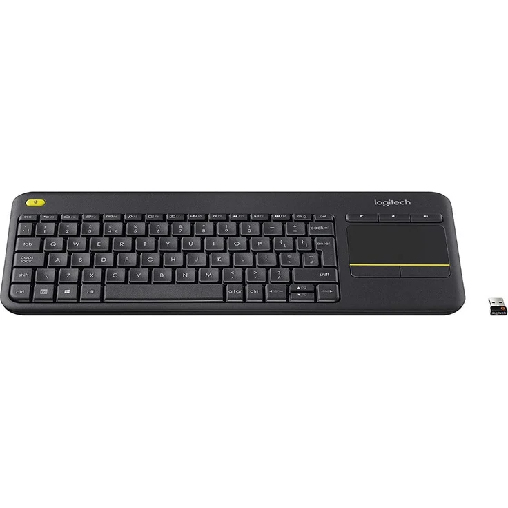 Logitech K400 Plus Kabellose TV-Tastatur mit Touchpad, 2.4 GHz Verbindung via Unifying USB-Empfänger, Programmierbare Multimedia-Tasten, Windows-Android-ChromeOS, Französisches AZERTY-Layout, schwarz – Bild 2
