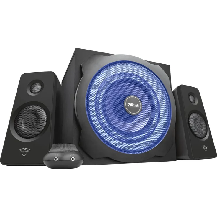 Trust GXT 628 2.1 Lautsprechersystem mit Subwoofer und LED-Beleuchtung, 120 Watt, schwarz - Preisvergleich – Bild 3