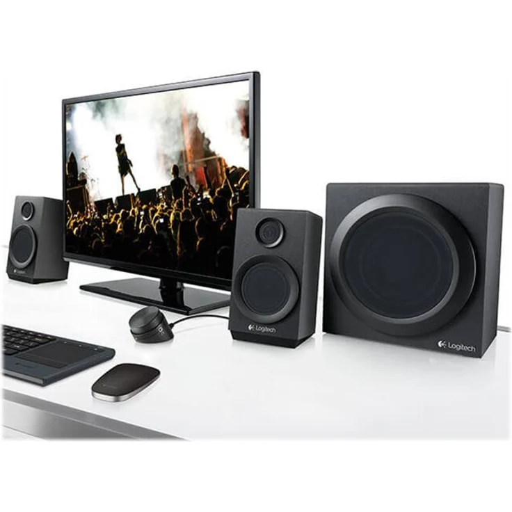 Logitech Z333 2.1 Lautsprecher-System mit Subwoofer, Satter Bass, 80 Watt Spitzenleistung, 3,5 mm & Cinch-Eingänge, Multi Device, Steuergerät, EU Stecker, PC-PS4-Xbox-TV-Smartphone-Tablet - schwarz - Preisvergleich – Bild 9