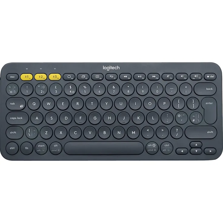 Logitech K380 Kabellose Bluetooth-Tastatur, Multi-Device & Easy-Switch Feature, Windows- und Apple-Shortcuts, PC-Mac-Tablet-Handy-Apple iOS+TV, Englisches QWERTY-Layout - schwarz