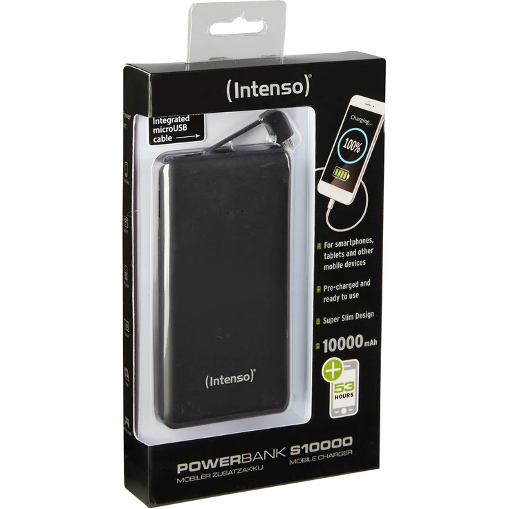 Intenso Powerbank 7332530 Slim externes Ladegerät (10000mAh, geeignet für Smartphone-Tablet PC-MP3 Player-Digitalkamera) schwarz - Preisvergleich – Bild 6