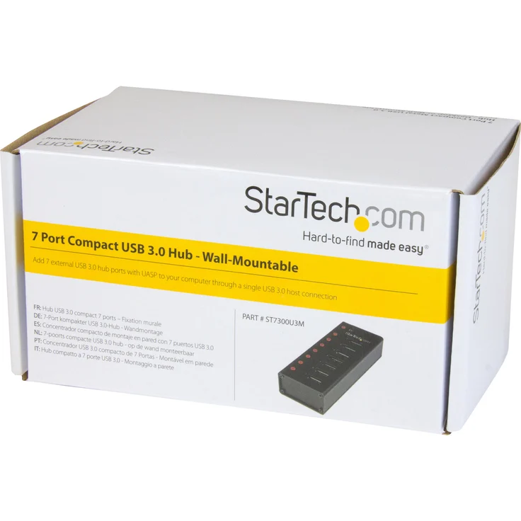 StarTech.com 7 Port USB 3.0 Hub, Metallgehäuse, Desktop oder Wandmontierbar, Kompakter 7-fach Verteiler SuperSpeed Hub – Bild 5