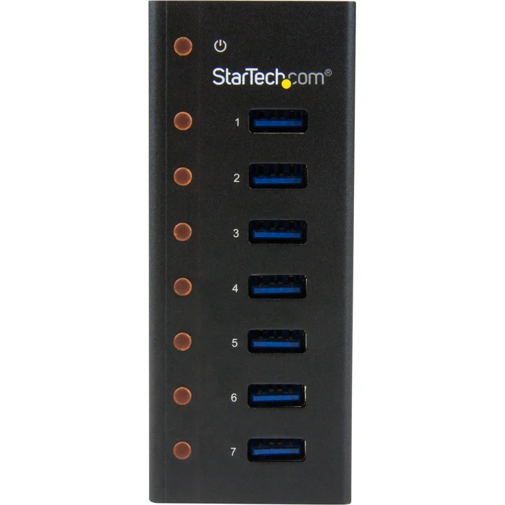 StarTech.com 7 Port USB 3.0 Hub, Metallgehäuse, Desktop oder Wandmontierbar, Kompakter 7-fach Verteiler SuperSpeed Hub – Bild 4