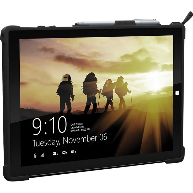 Urban Armor Gear Metropolis für Microsoft Surface Pro 7 - Pro 6 - Pro 5 - Pro 4 (Microsoft zertifizierte Schutzhülle, Type-Cover kompatibel, Microsoft Surface Pen Halterung, Standfunktion) - schwarz – Bild 6