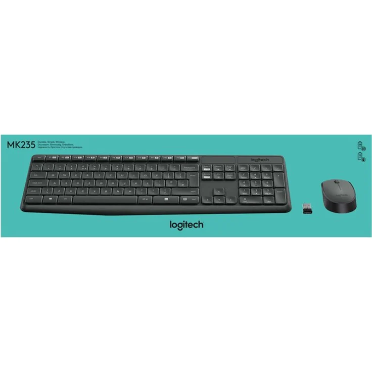 Logitech MK235 Kabelloses Tastatur-Maus-Set, 2.4 GHz Verbindung via Unifying Nano USB-Empfänger, 10m Reichweite, 15 FN-Tasten, 3-Jahre Batterielaufzeit, PC-Laptop, Kroatisch-Slowenisches Layout QWERTY – Bild 6