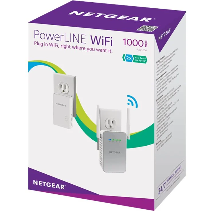 Netgear PLW1000 PowerLINE Set (1x Adapter AC-WLAN Access Point und 1x Adapter GB-LAN-Port, Geschwindigkeit bis zu 1000 MBit-s, WiFi PowerLAN Set für Internet über die Steckdose) – Bild 4