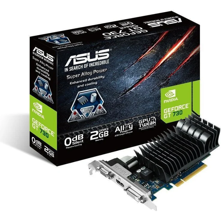 Asus GT730-2GD5-SL-BRK Nvidia GeForce Grafikkarte (2GB DDR5 Speicher, PCIe 3.0, HDMI, DVI-D) – Bild 3